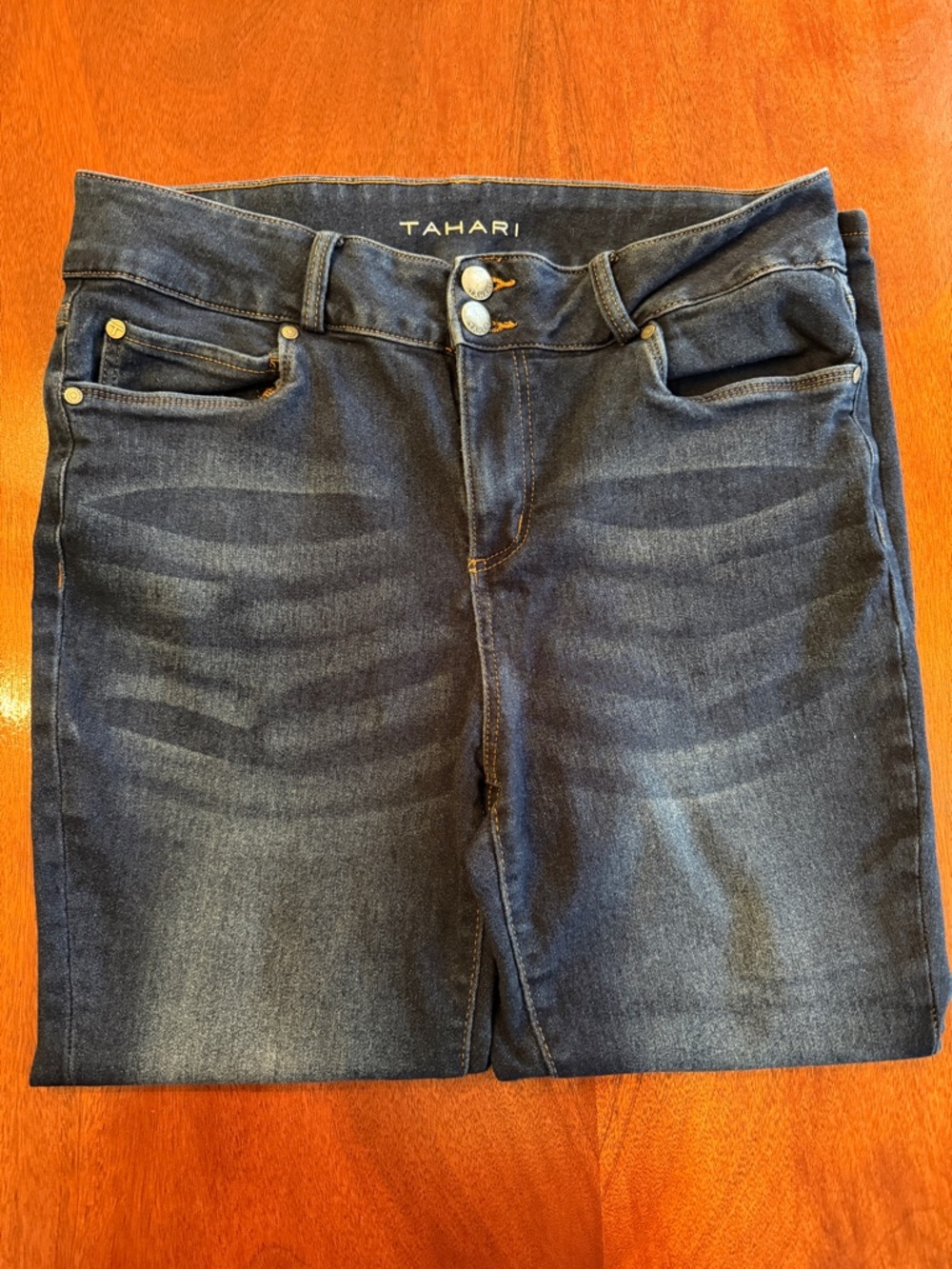 Tahari High-Rise Dark Indigo Stretch Jeans